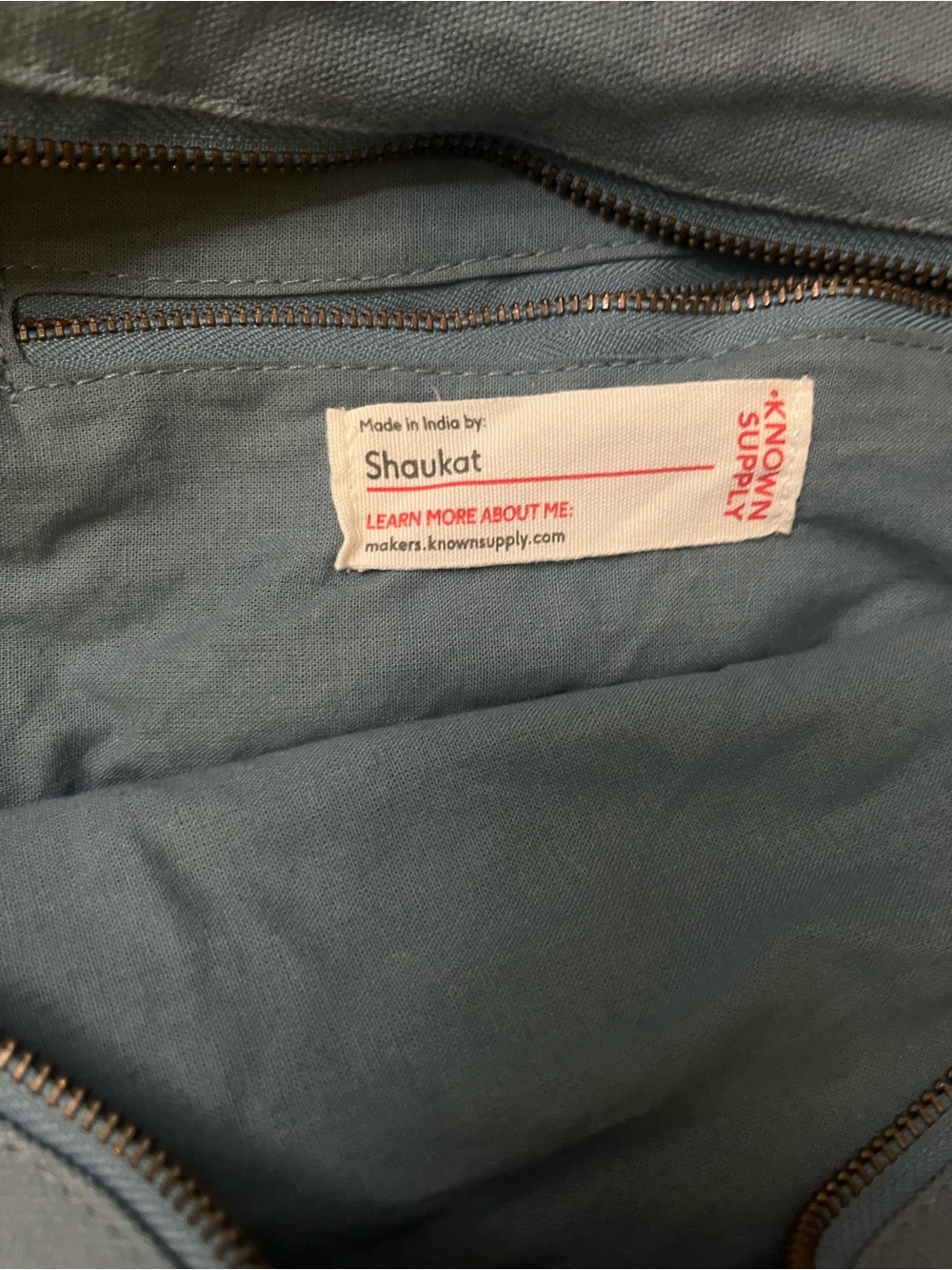 Known Supply Blue Canvas Duffel Bag